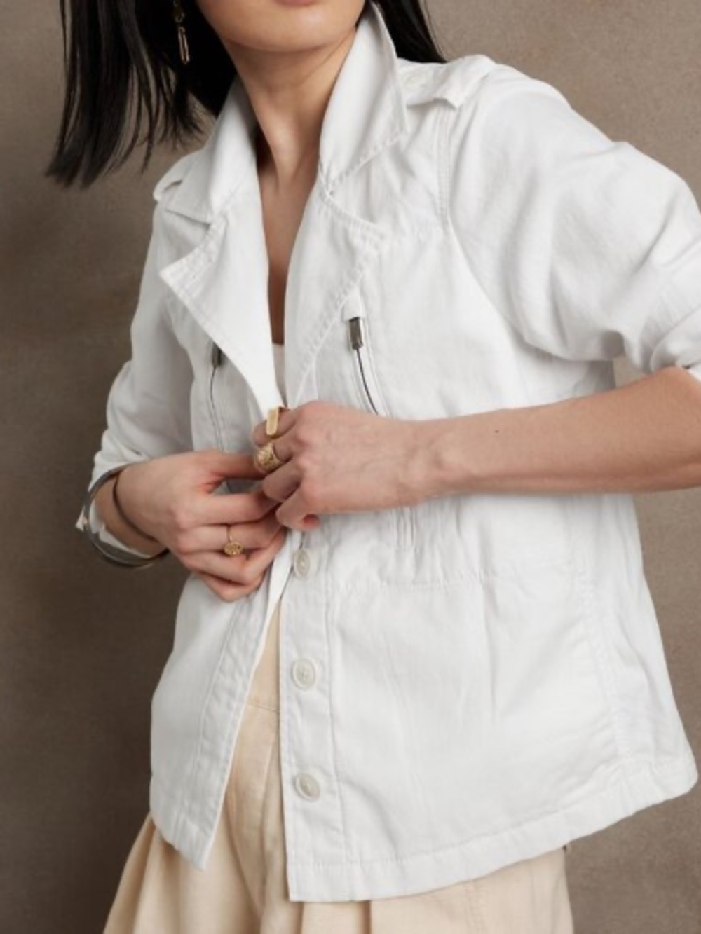 Banana Republic White Utility Jacket XS